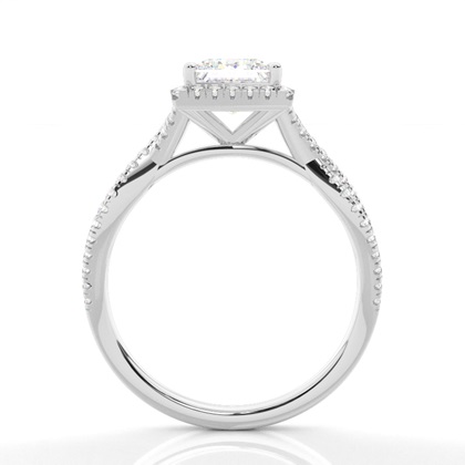 Prong-Einstellung Diamant Halo-Verlobungsring