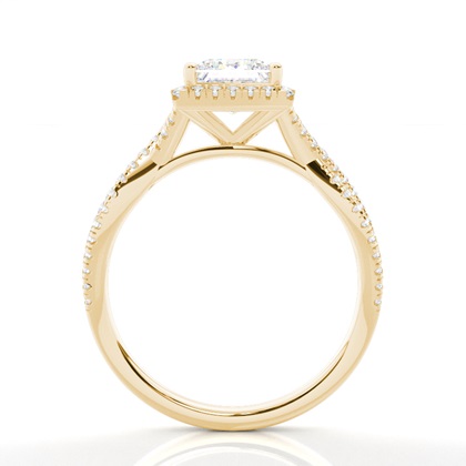 Prong-Einstellung Diamant Halo-Verlobungsring