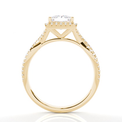 Prong-Einstellung Moissanit Halo-Verlobungsring