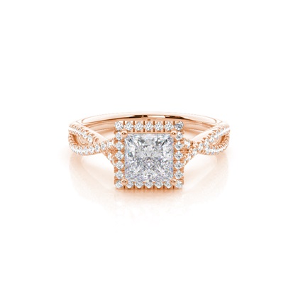 Prong Setting Moissanite Halo Engagement Ring