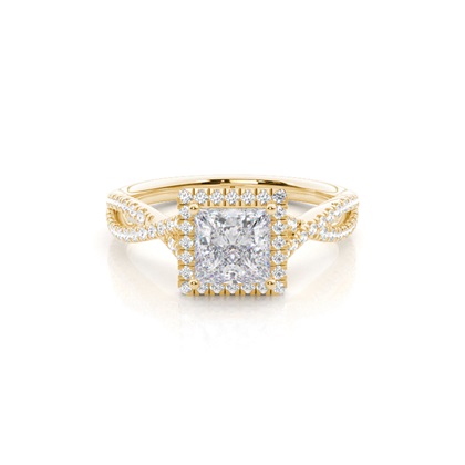 Prong Setting Moissanite Halo Engagement Ring