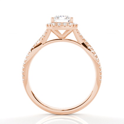 Prong-Einstellung Diamant Halo-Verlobungsring