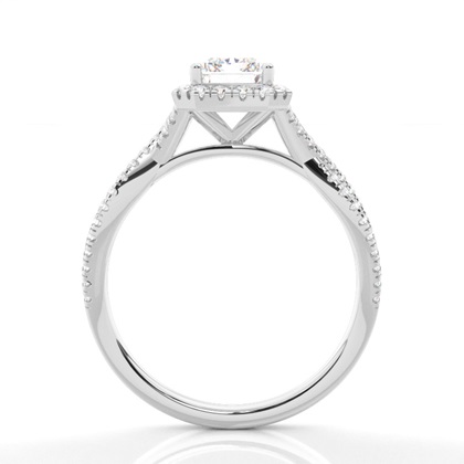 Prong-Einstellung Diamant Halo-Verlobungsring