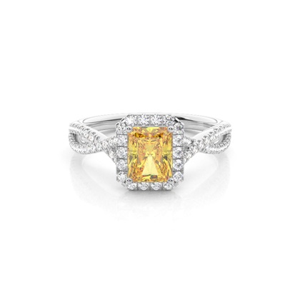 Yellow Diamond Halo Engagement Ring