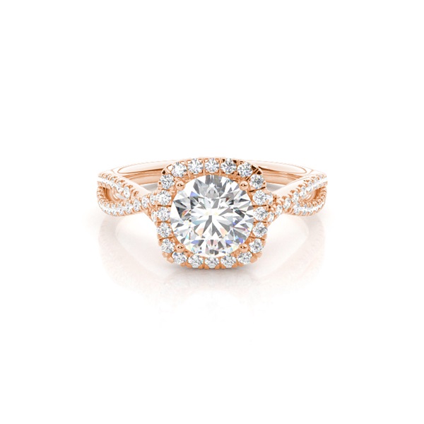 Prong Setting Diamond Halo Engagement Ring