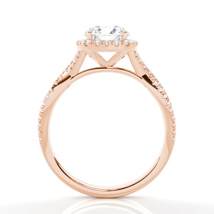 Prong-Einstellung Diamant Halo-Verlobungsring