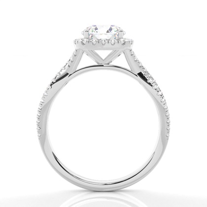 Prong-Einstellung Diamant Halo-Verlobungsring