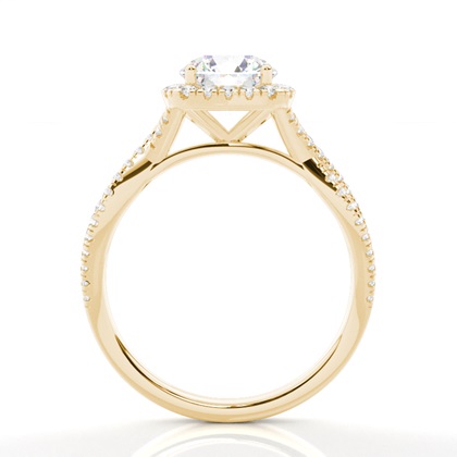 Prong-Einstellung Diamant Halo-Verlobungsring