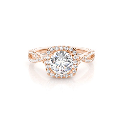 Prong Setting Diamond Halo Engagement Ring