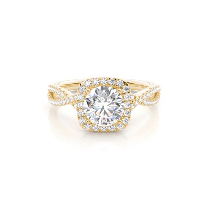 Prong Setting Diamond Halo Engagement Ring