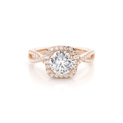Prong Setting Diamond Halo Engagement Ring