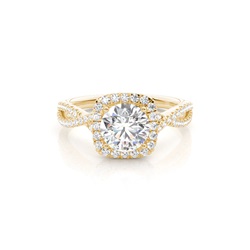 Prong Setting Diamond Halo Engagement Ring