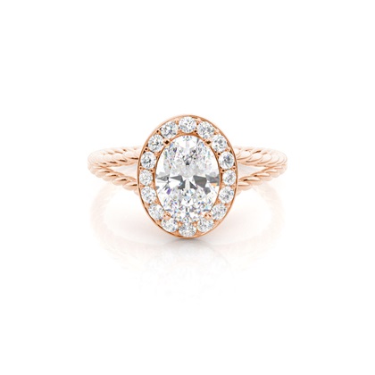 4.00 Carat Rose Gold Halo Engagement Rings