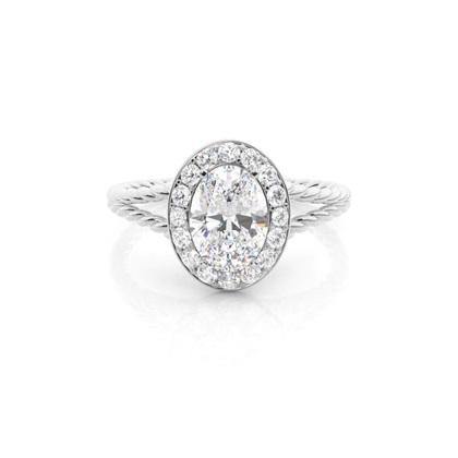 4.00 Carat Platinum Halo Engagement Rings