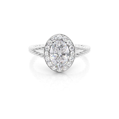 Prong Setting Moissanite Halo Engagement Ring