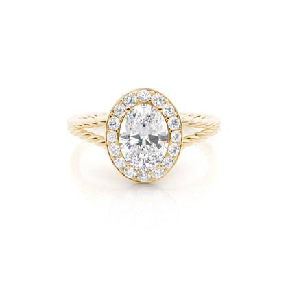 4.00 Carat Yellow Gold Halo Engagement Rings