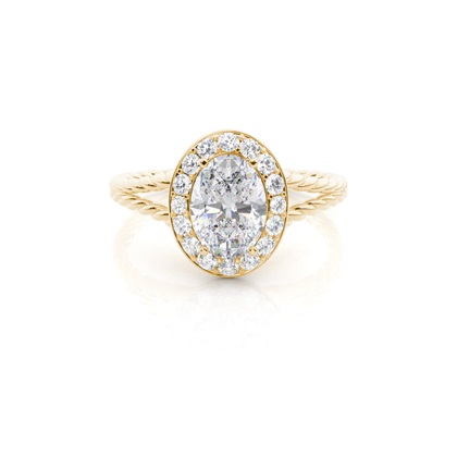Prong Setting Moissanite Halo Engagement Ring