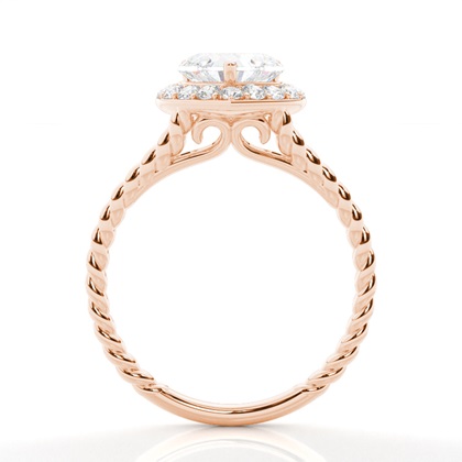 4.00 Carat Rose Gold Halo Engagement Rings