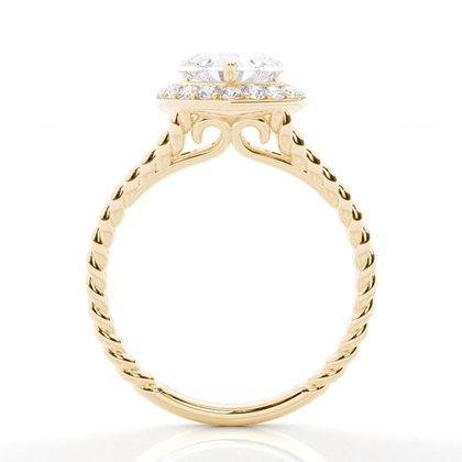 4.00 Carat Yellow Gold Halo Engagement Rings