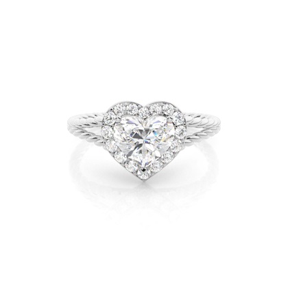 Heart Halo Diamond Engagement Rings