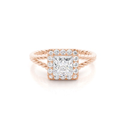 4.00 Carat Rose Gold Halo Engagement Rings