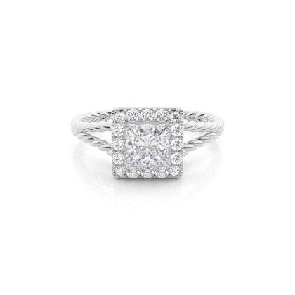 Prong Setting Moissanite Halo Engagement Ring