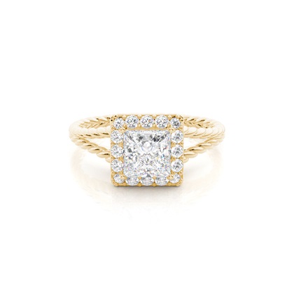 4.00 Carat Yellow Gold Halo Engagement Rings