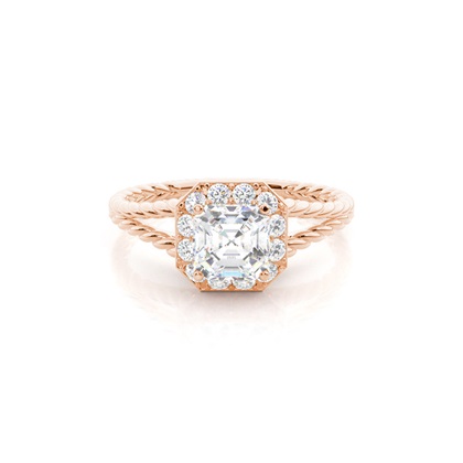 5.00 Carat Rose Gold Halo Engagement Rings