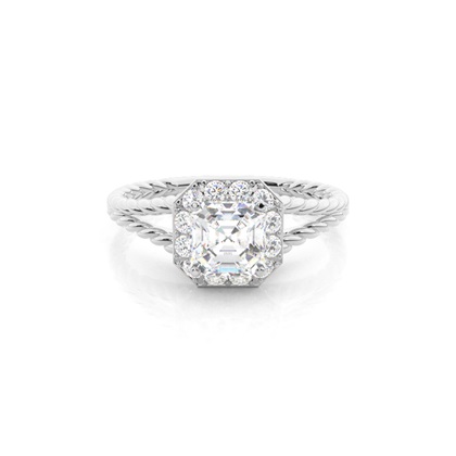 Asscher Halo Diamond Engagement Rings