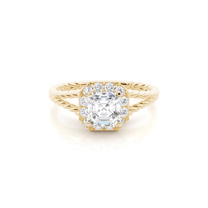 4.00 Carat Yellow Gold Halo Engagement Rings