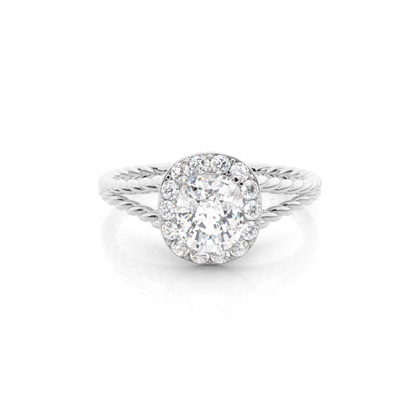 Cushion Halo Diamond Engagement Rings