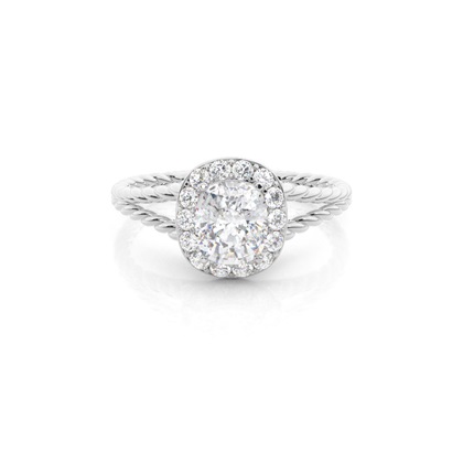 Prong Setting Moissanite Halo Engagement Ring