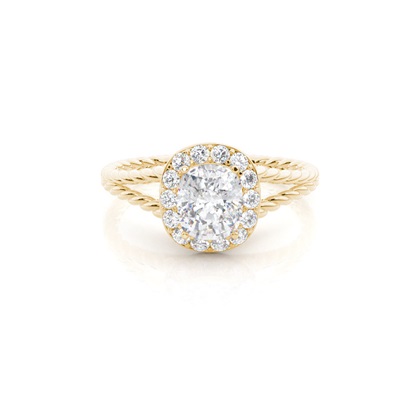 Prong Setting Moissanite Halo Engagement Ring