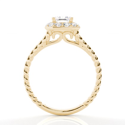 4.00 Carat Yellow Gold Halo Engagement Rings