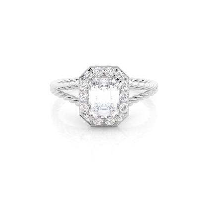 Prong Setting Moissanite Halo Engagement Ring