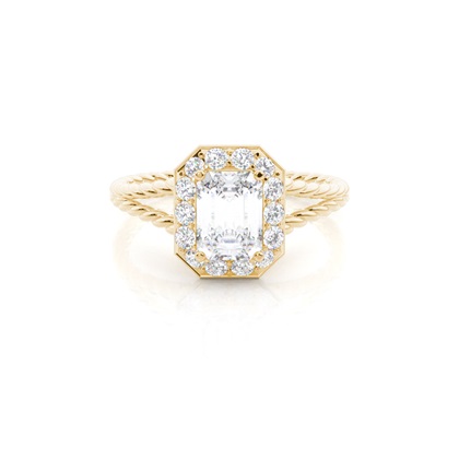 Prong Setting Moissanite Halo Engagement Ring
