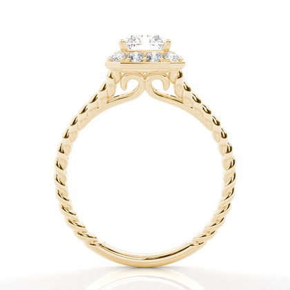 4.00 Carat Yellow Gold Halo Engagement Rings