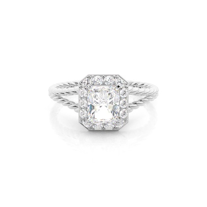 Radiant Halo Diamond Engagement Rings