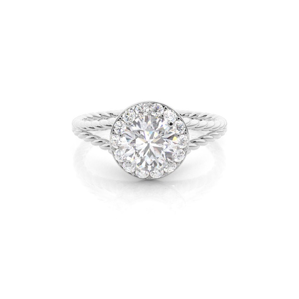 Prong Setting Moissanite Halo Engagement Ring