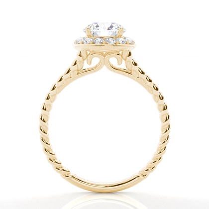 4.00 Carat Yellow Gold Halo Engagement Rings