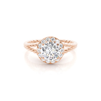 4.00 Carat Rose Gold Halo Engagement Rings