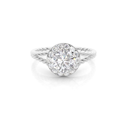 Prong Setting Moissanite Halo Engagement Ring