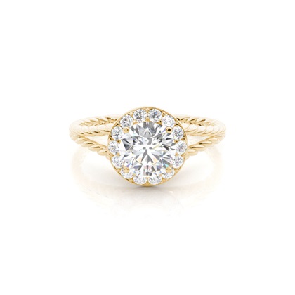 4.00 Carat Yellow Gold Halo Engagement Rings