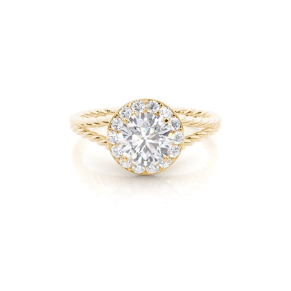 Prong Setting Moissanite Halo Engagement Ring