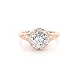 Prong Setting Diamond Halo Engagement Ring