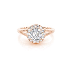 Prong Setting Moissanite Halo Engagement Ring