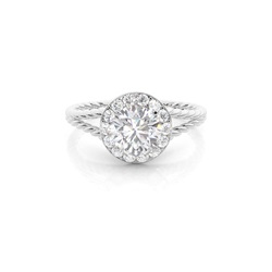 Prong Setting Moissanite Halo Engagement Ring