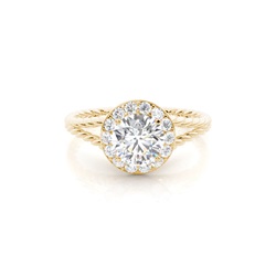Prong Setting Diamond Halo Engagement Ring