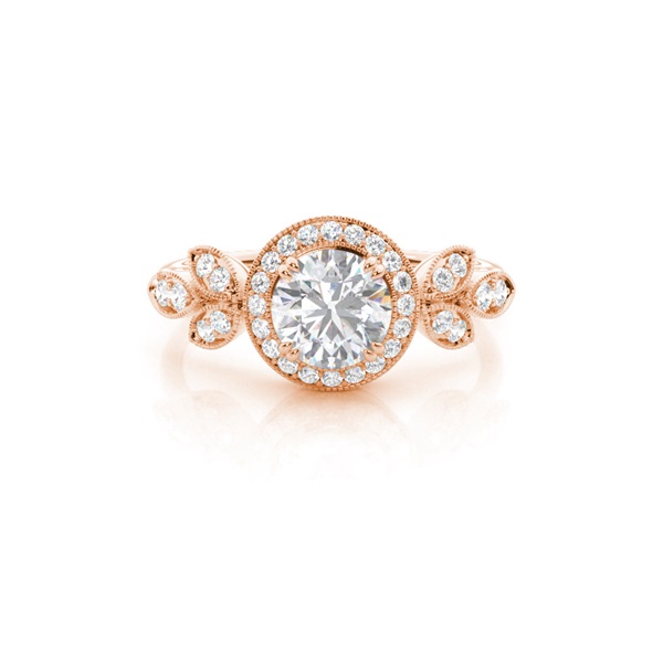Prong Setting Moissanite Halo Engagement Ring