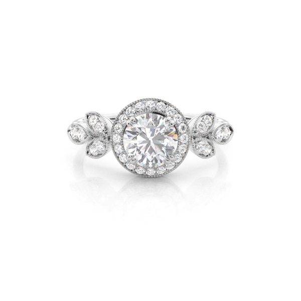 Prong Setting Moissanite Halo Engagement Ring